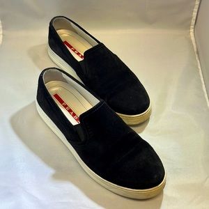 Prada Suede Slip On Sneaker